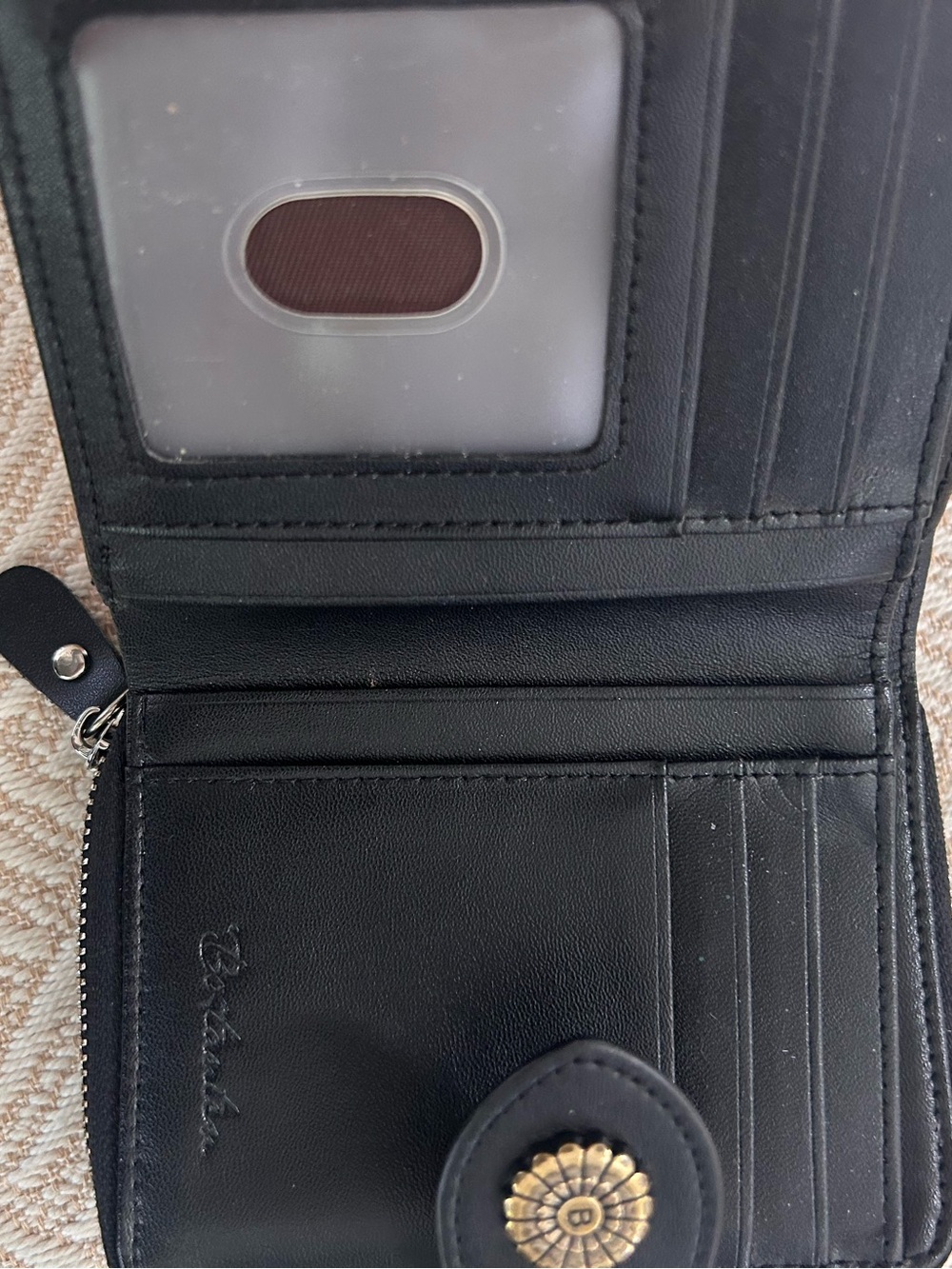 Bostanten Brown and Black Leather Small Wallet. Embossed details. EUC. Western. - Picture 5 of 10